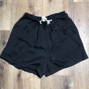 Munthe Black Polyester Tie-Waist Shorts Sz 36/4US